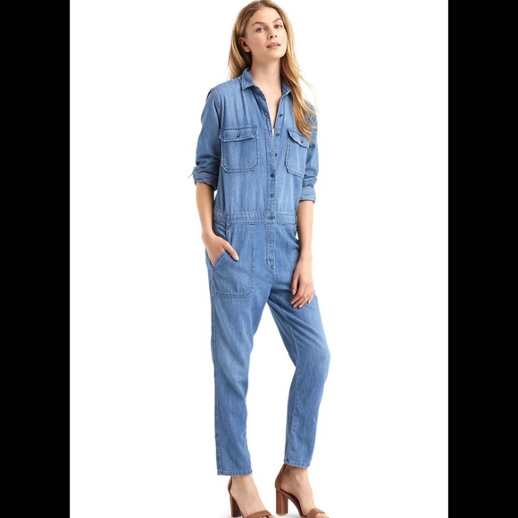 gap denim jumpsuit